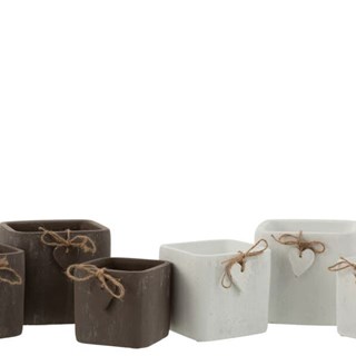 Maceta corazón cemento Gris/Blanco - Imagen 2