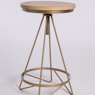 Taburete giratorio con asiento en madera de abeto acabado natural - Imagen 1